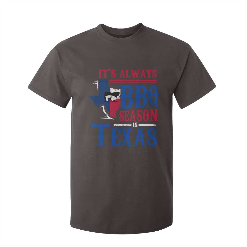 Texas BBQ Lover T Shirt For Kid It's Always BBQ Season In Texas TS09 Dark Chocolate Print Your Wear
