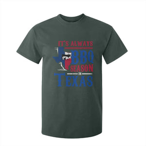 Texas BBQ Lover T Shirt For Kid It's Always BBQ Season In Texas TS09 Dark Forest Green Print Your Wear