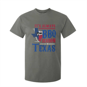 Texas BBQ Lover T Shirt For Kid It's Always BBQ Season In Texas TS09 Military Green Print Your Wear