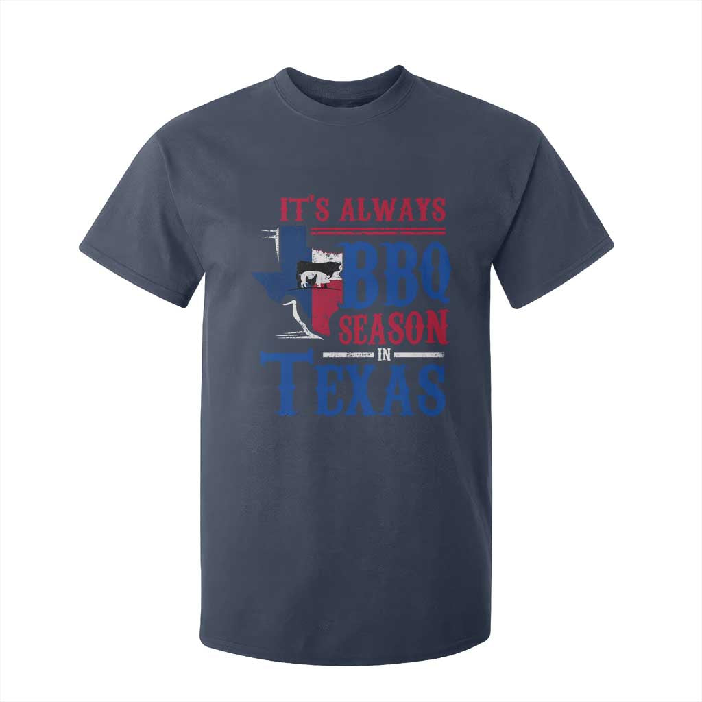 Texas BBQ Lover T Shirt For Kid It's Always BBQ Season In Texas TS09 Navy Print Your Wear