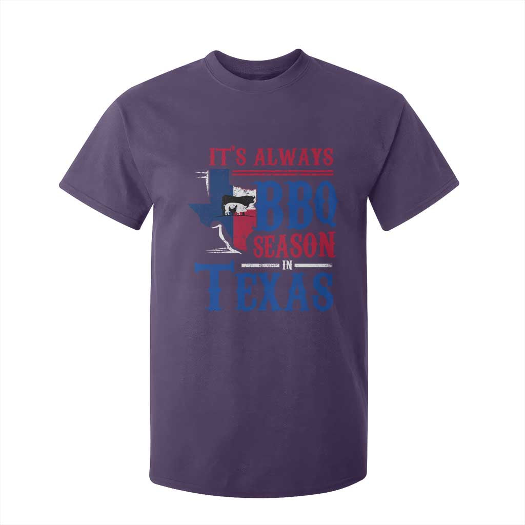 Texas BBQ Lover T Shirt For Kid It's Always BBQ Season In Texas TS09 Purple Print Your Wear