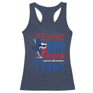 Texas BBQ Lover Racerback Tank Top It's Always BBQ Season In Texas TS09 Navy Print Your Wear