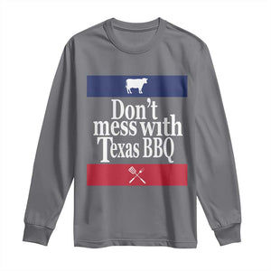 Don't Mess With Texas BBQ Long Sleeve Shirt TS09 Charcoal Print Your Wear