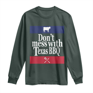 Don't Mess With Texas BBQ Long Sleeve Shirt TS09 Dark Forest Green Print Your Wear