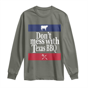 Don't Mess With Texas BBQ Long Sleeve Shirt TS09 Military Green Print Your Wear