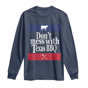 Don't Mess With Texas BBQ Long Sleeve Shirt TS09 Navy Print Your Wear