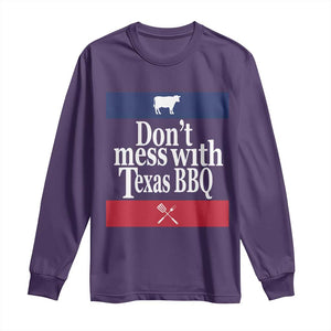 Don't Mess With Texas BBQ Long Sleeve Shirt TS09 Purple Print Your Wear