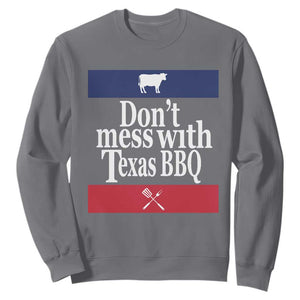 Don't Mess With Texas BBQ Sweatshirt TS09 Charcoal Print Your Wear