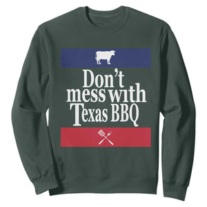 Don't Mess With Texas BBQ Sweatshirt TS09 Dark Forest Green Print Your Wear