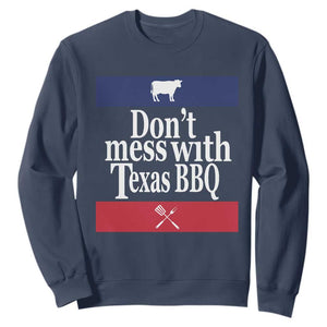 Don't Mess With Texas BBQ Sweatshirt TS09 Navy Print Your Wear