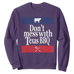 Don't Mess With Texas BBQ Sweatshirt TS09 Purple Print Your Wear