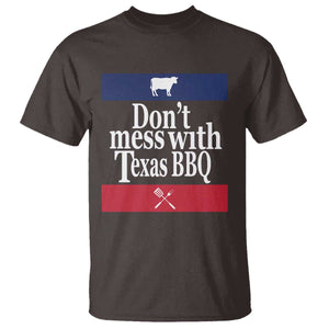Don't Mess With Texas BBQ T Shirt TS09 Dark Chocolate Print Your Wear