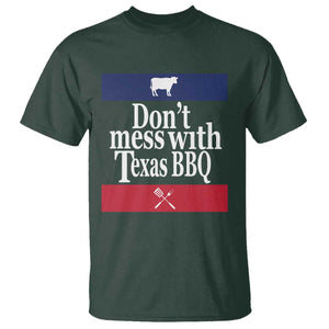 Don't Mess With Texas BBQ T Shirt TS09 Dark Forest Green Print Your Wear