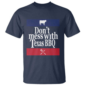 Don't Mess With Texas BBQ T Shirt TS09 Navy Print Your Wear