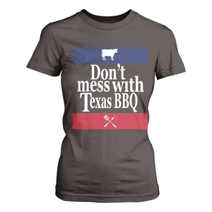 Don't Mess With Texas BBQ T Shirt For Women TS09 Dark Chocolate Print Your Wear