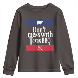 Don't Mess With Texas BBQ Youth Sweatshirt TS09 Dark Chocolate Print Your Wear