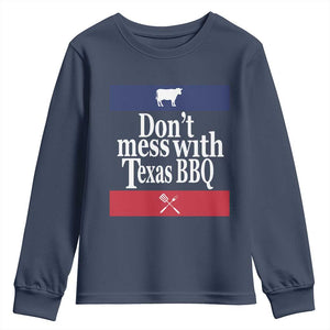Don't Mess With Texas BBQ Youth Sweatshirt TS09 Navy Print Your Wear