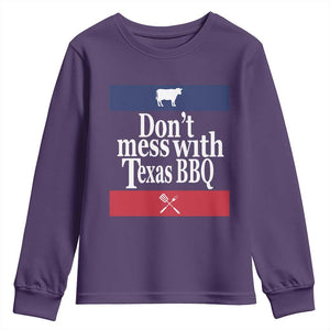 Don't Mess With Texas BBQ Youth Sweatshirt TS09 Purple Print Your Wear