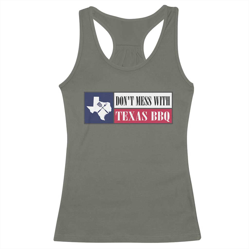 Don't Mess With Texas BBQ Racerback Tank Top Texan Flag Grilling Pitmaster TS09 Military Green Print Your Wear