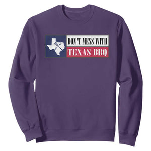 Don't Mess With Texas BBQ Sweatshirt Texan Flag Grilling Pitmaster TS09 Purple Print Your Wear