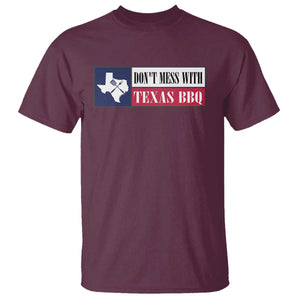 Don't Mess With Texas BBQ T Shirt Texan Flag Grilling Pitmaster TS09 Maroon Print Your Wear