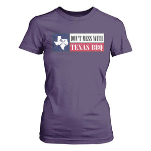 Don't Mess With Texas BBQ T Shirt For Women Texan Flag Grilling Pitmaster TS09 Purple Print Your Wear