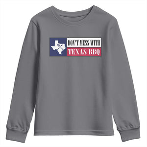 Don't Mess With Texas BBQ Youth Sweatshirt Texan Flag Grilling Pitmaster TS09 Charcoal Print Your Wear