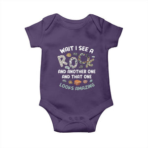 Rock Collector Baby Onesie Wait I See A Rock Geologist TS09 Purple Print Your Wear