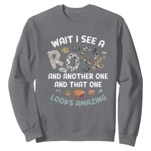 Rock Collector Sweatshirt Wait I See A Rock Geologist TS09 Charcoal Print Your Wear