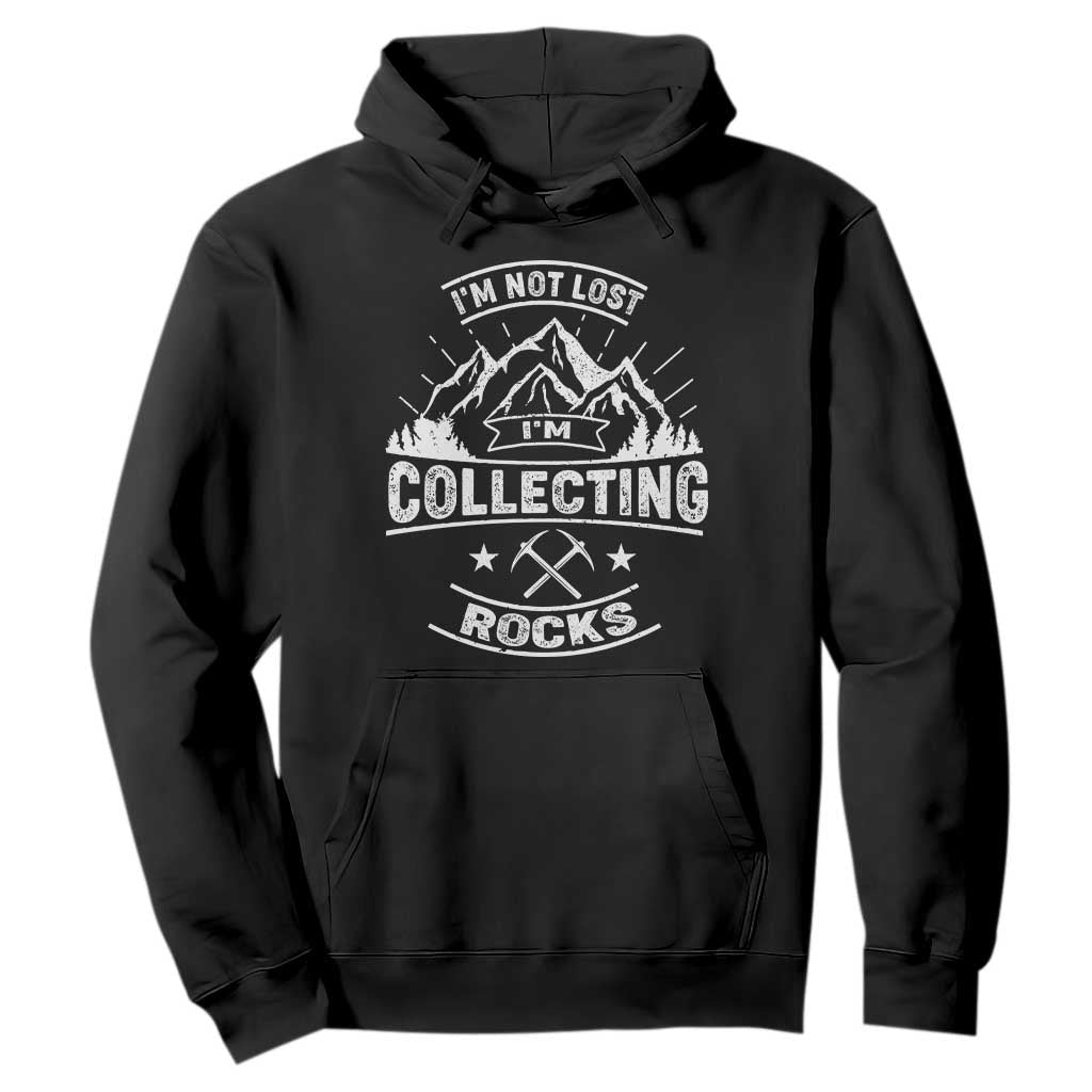 Rock Collector Hoodie I'm Not Lost I'm Collecting Rocks Geologist TS09 Black Print Your Wear