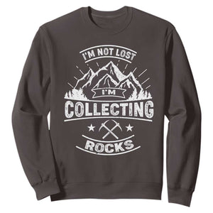 Rock Collector Sweatshirt I'm Not Lost I'm Collecting Rocks Geologist TS09 Dark Chocolate Print Your Wear