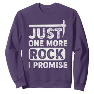 Rock Collector Sweatshirt Just One More Rock I Promise TS09 Purple Print Your Wear