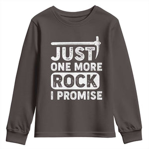 Rock Collector Youth Sweatshirt Just One More Rock I Promise TS09 Dark Chocolate Print Your Wear