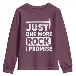Rock Collector Youth Sweatshirt Just One More Rock I Promise TS09 Maroon Print Your Wear