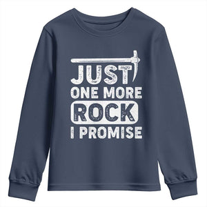 Rock Collector Youth Sweatshirt Just One More Rock I Promise TS09 Navy Print Your Wear