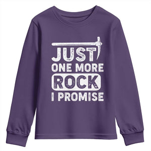 Rock Collector Youth Sweatshirt Just One More Rock I Promise TS09 Purple Print Your Wear