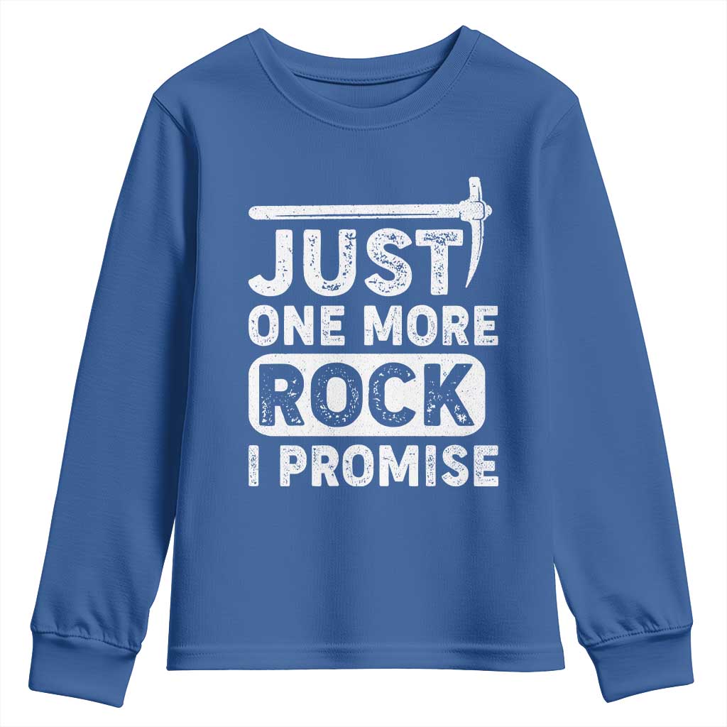 Rock Collector Youth Sweatshirt Just One More Rock I Promise TS09 Royal Blue Print Your Wear