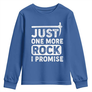 Rock Collector Youth Sweatshirt Just One More Rock I Promise TS09 Royal Blue Print Your Wear