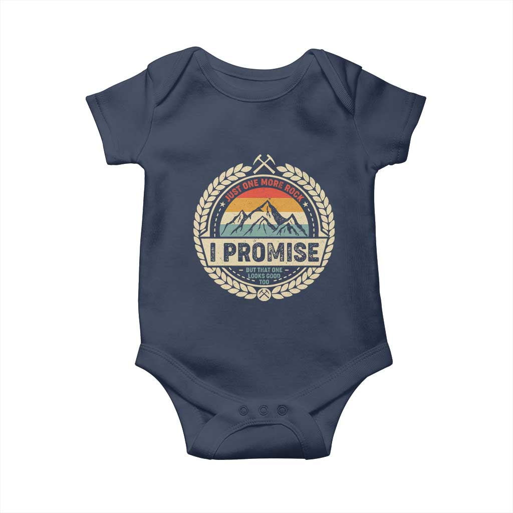 Geologist Baby Onesie Just One More Rock I Promise Rock Collector TS09 Navy Print Your Wear