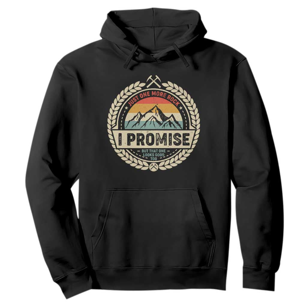 Geologist Hoodie Just One More Rock I Promise Rock Collector TS09 Black Print Your Wear