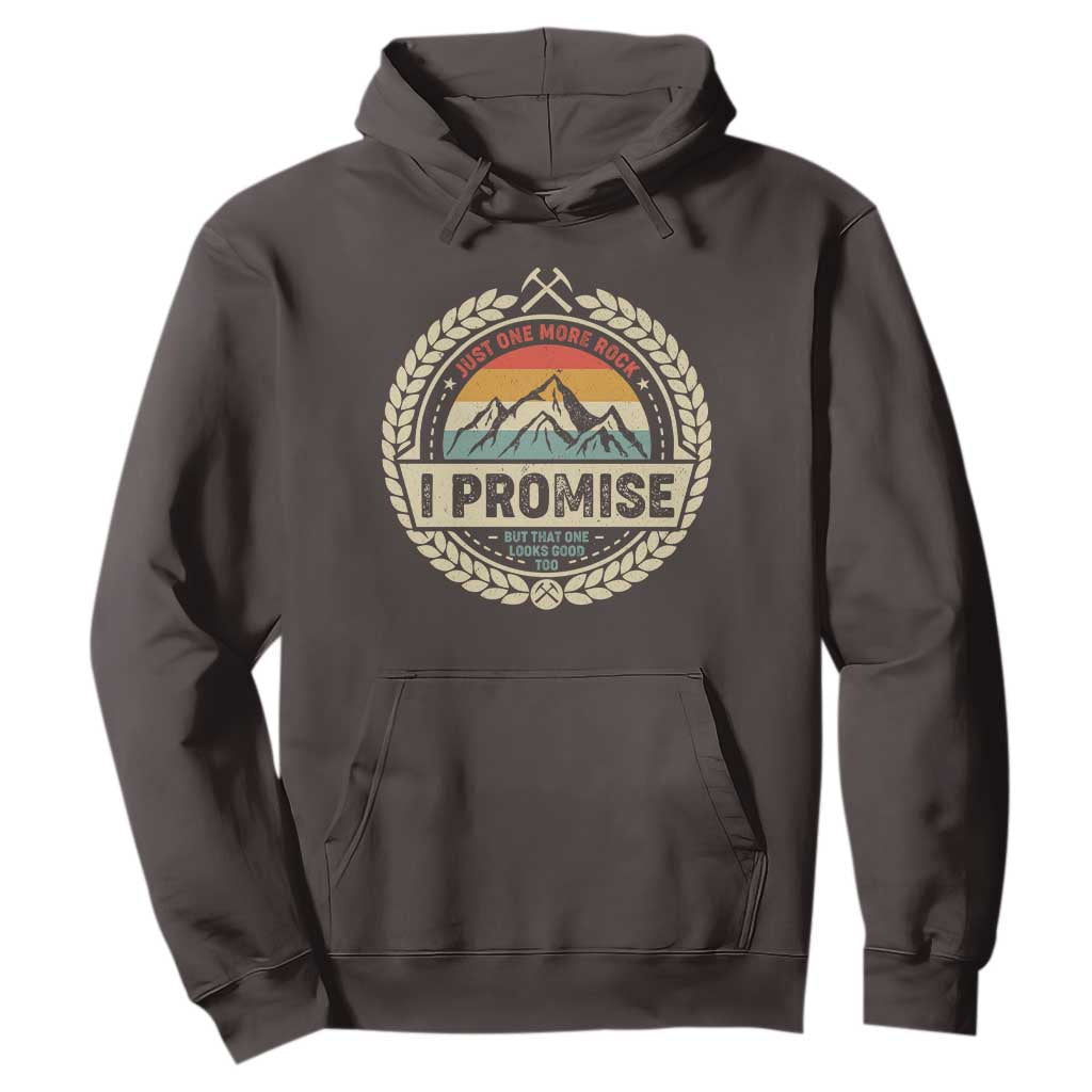 Geologist Hoodie Just One More Rock I Promise Rock Collector TS09 Dark Chocolate Print Your Wear