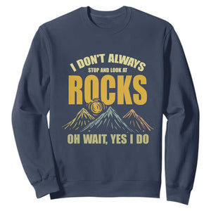 Geologist Sweatshirt I Don't Always Stop And Look At Rocks TS09 Navy Print Your Wear