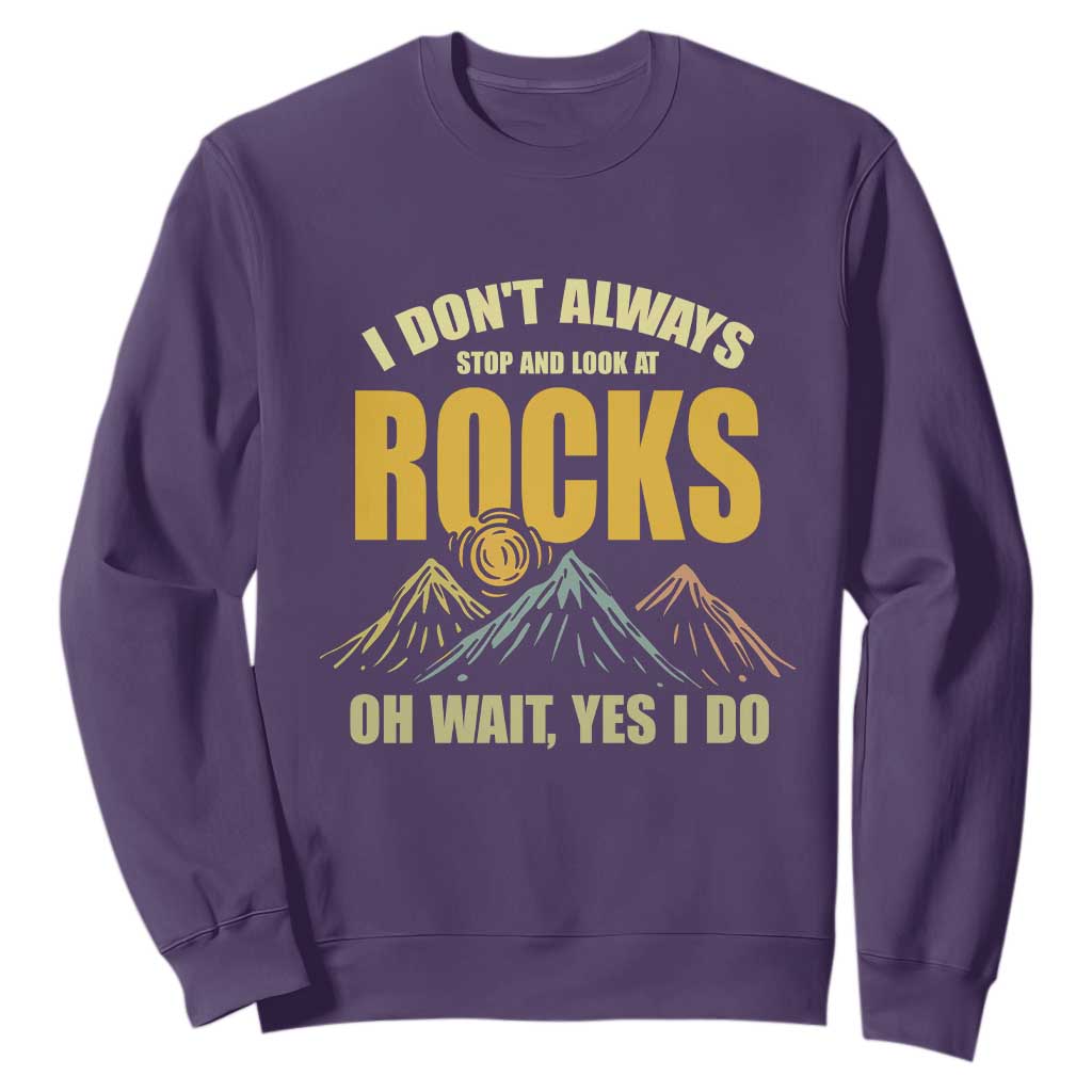 Geologist Sweatshirt I Don't Always Stop And Look At Rocks TS09 Purple Print Your Wear