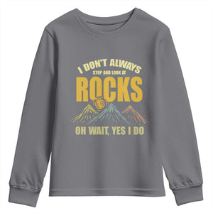 Geologist Youth Sweatshirt I Don't Always Stop And Look At Rocks TS09 Charcoal Print Your Wear