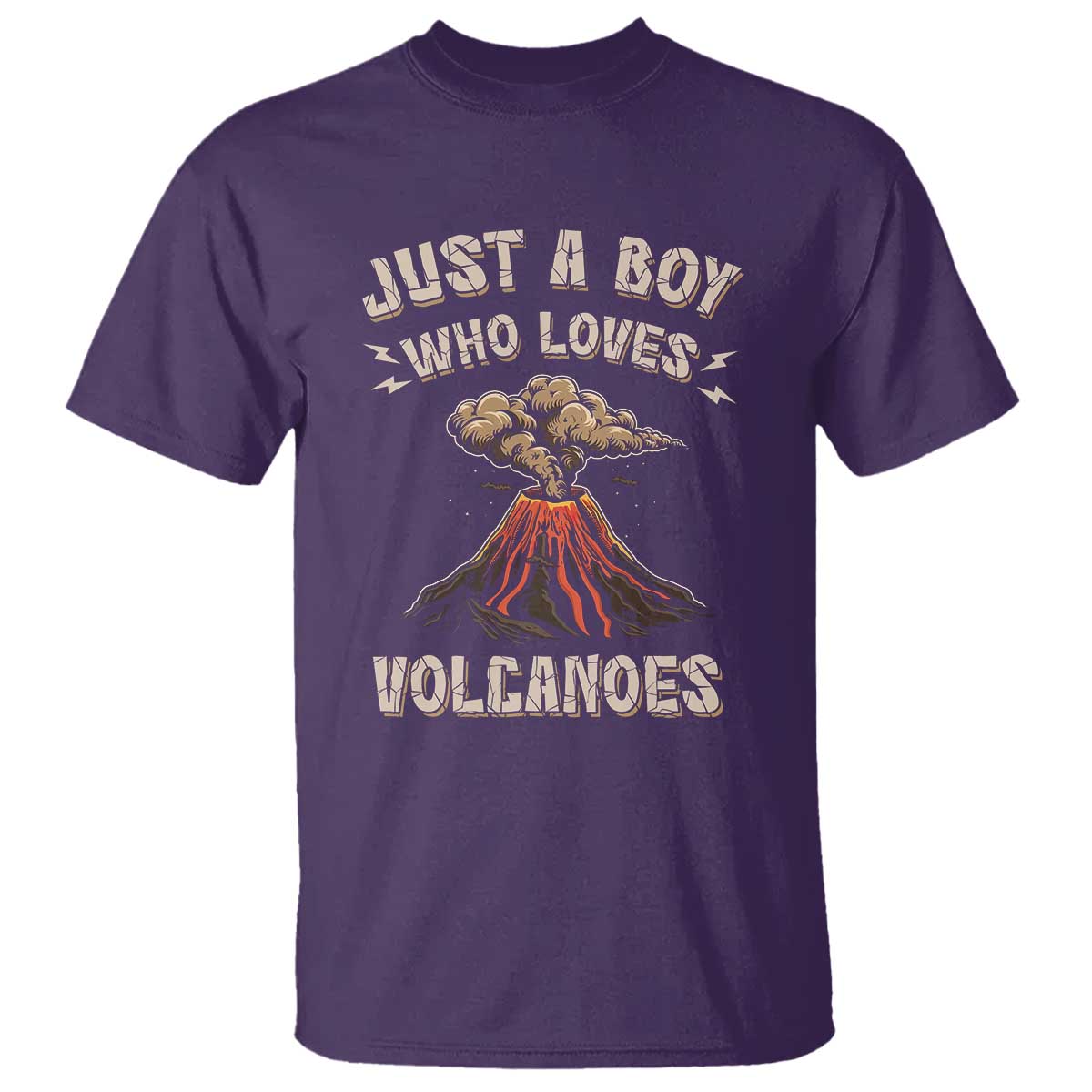 Funny Volcanologist T Shirt Just A Boy Who Loves Volcanoes Lava TS09 Purple Print Your Wear