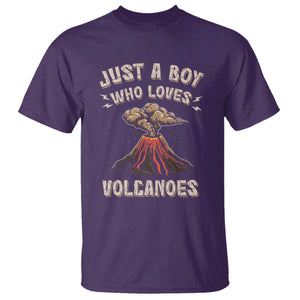 Funny Volcanologist T Shirt Just A Boy Who Loves Volcanoes Lava TS09 Purple Print Your Wear