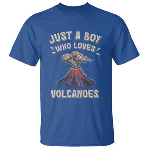 Funny Volcanologist T Shirt Just A Boy Who Loves Volcanoes Lava TS09 Royal Blue Print Your Wear