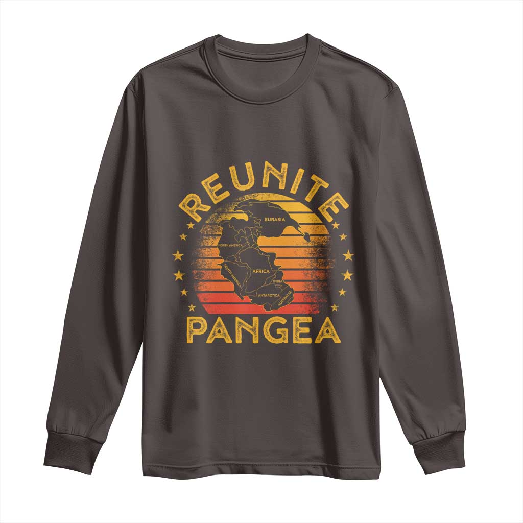 Funny Geologist Reunite Pangaea Long Sleeve Shirt TS09 Dark Chocolate Print Your Wear