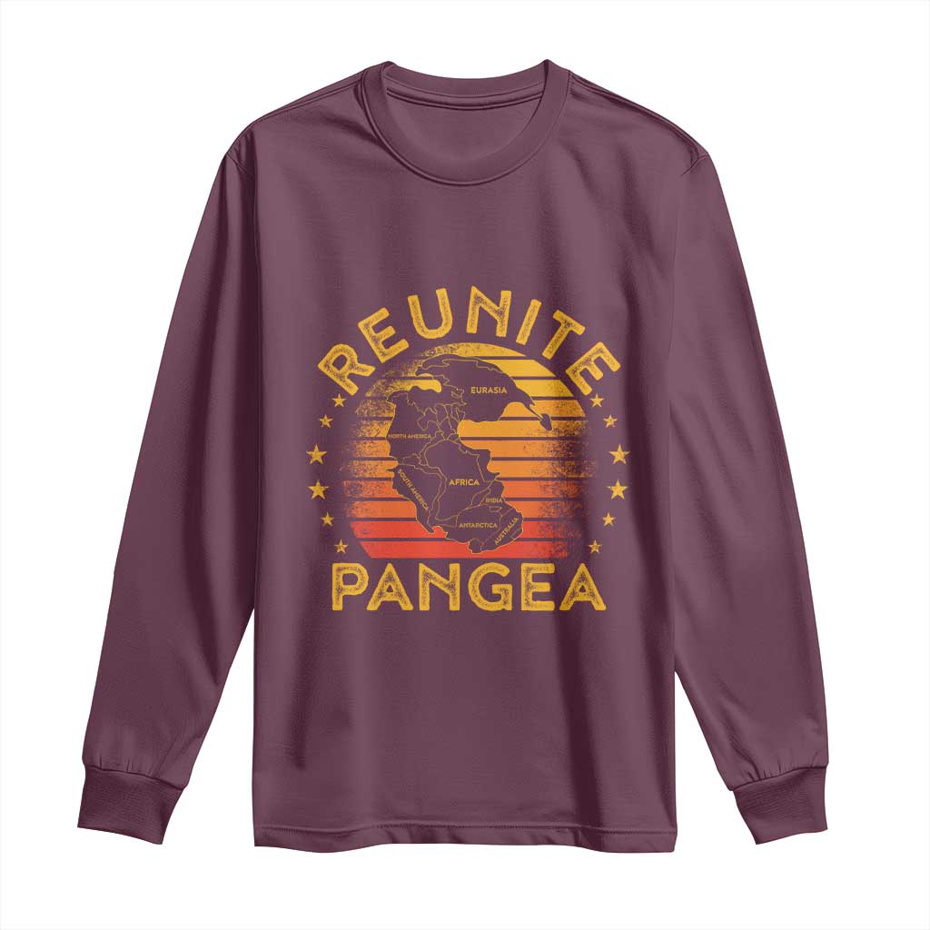 Funny Geologist Reunite Pangaea Long Sleeve Shirt TS09 Maroon Print Your Wear