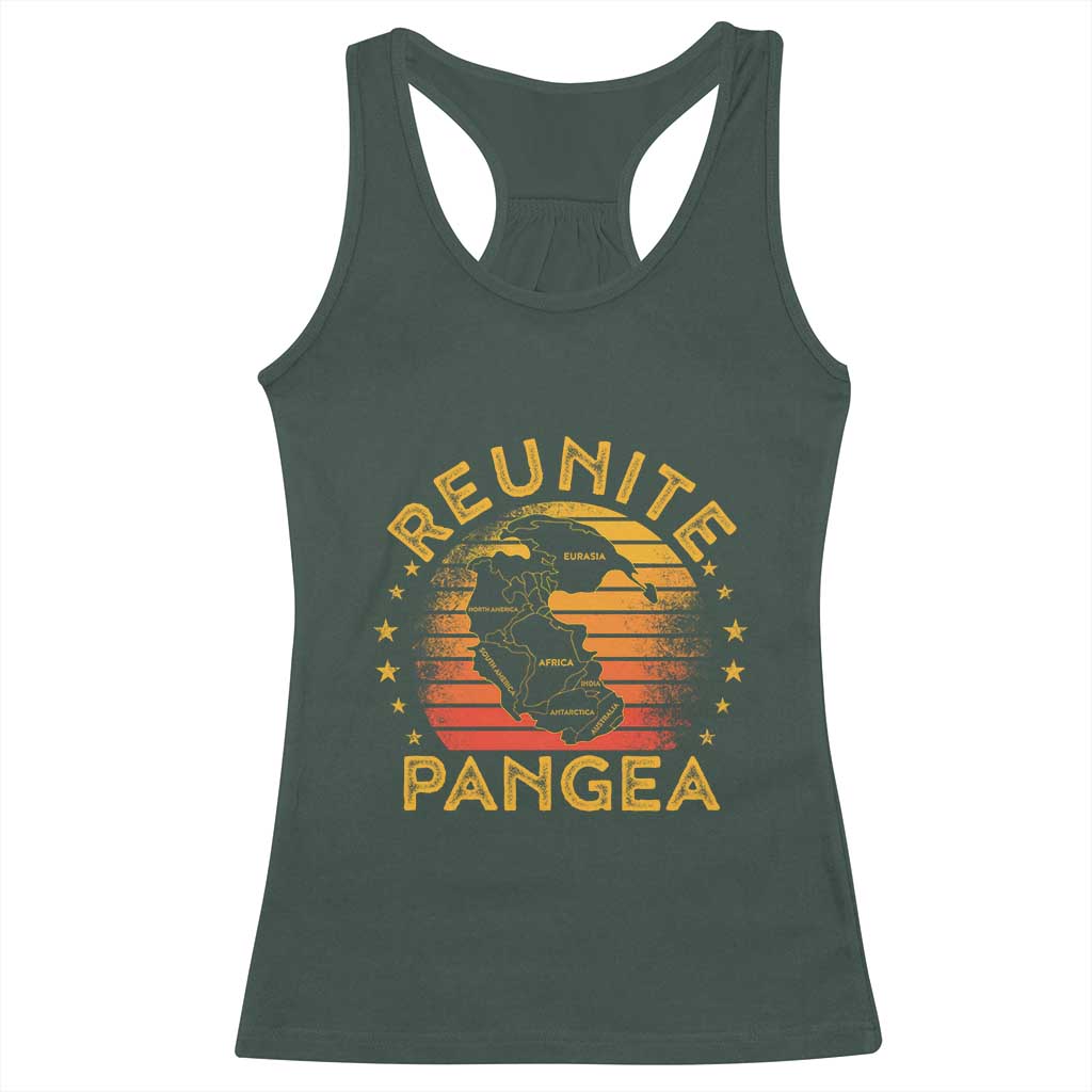 Funny Geologist Reunite Pangaea Racerback Tank Top TS09 Dark Forest Green Print Your Wear